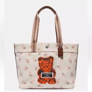 Coach Cream and Orange Tote Bag